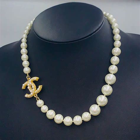 vintage chanel faux pearl necklace|Chanel pearl necklace vintage.